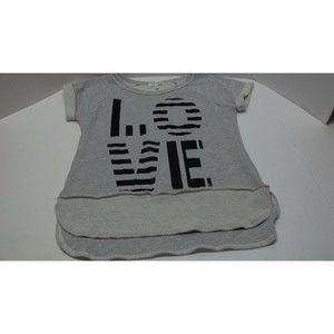 Monteau Short Sleeve Sweatshirt "LOVE" Size Small- Gray